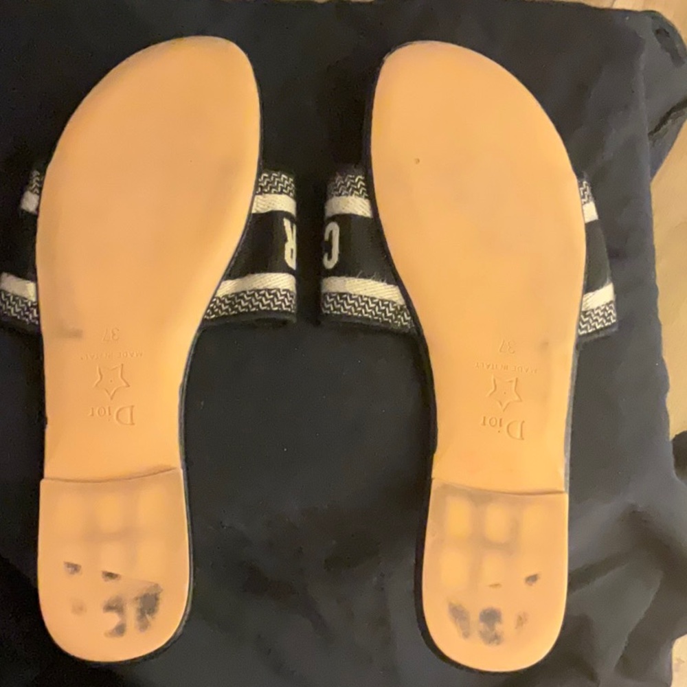 Dior Men's Black and Cream Sandals - Picture 4 of 7